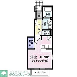 ソルレヴェンテ ワンルームの間取図画像