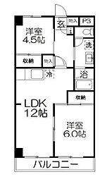 渋谷コート3号館 2LDKの間取図画像
