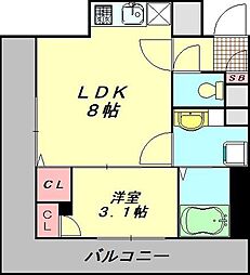 NewHillsStory 1LDKの間取図画像