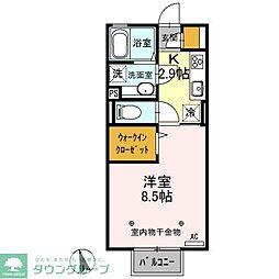 アポロン 1Kの間取図画像