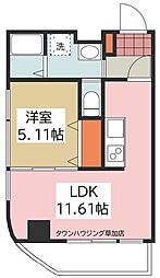 ヒルクレスト越谷 1LDKの間取図画像
