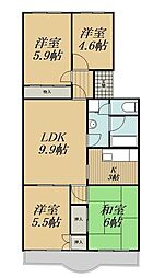 ヴェラハイツ春日部 4LDKの間取図画像