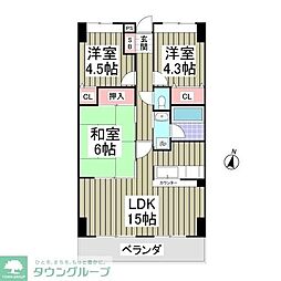 ヴィバーチェ武里 3SDKの間取図画像