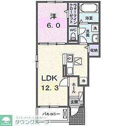ベルフルール 1LDKの間取図画像