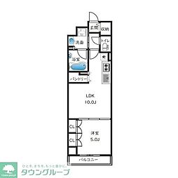 ベルジューレ越谷 1LDKの間取図画像