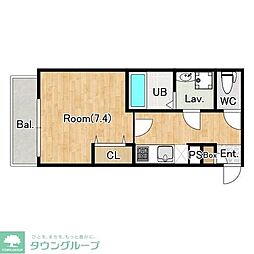 ジーメゾン春日部南中曽根 1Kの間取図画像