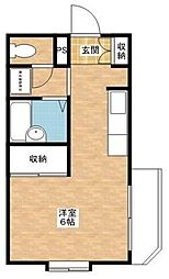 グランデージ第2武里 ワンルームの間取図画像