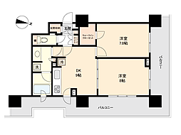 ファインシティ札幌ザ・タワー大通公園 2DKの間取図画像