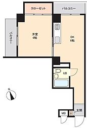 シャトレー町田ガーデン 1DKの間取図画像