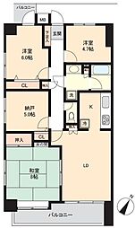 鳩ケ谷第2ローヤルコーポ 3SLDKの間取図画像