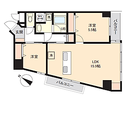 ディアプラザ根津 2LDKの間取図画像