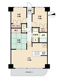 ディオ・フェルティ石切 3LDKの間取図画像