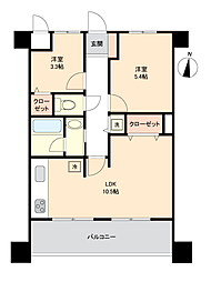 ダイアパレス宝町 2LDKの間取図画像