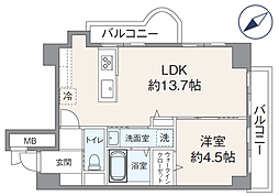 セブンスターマンション西荻 1LDKの間取図画像