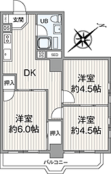 東和緑野ダイヤモンドマンション 3DKの間取図画像