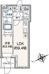 グローリオ永福町和泉 1LDKの間取図画像