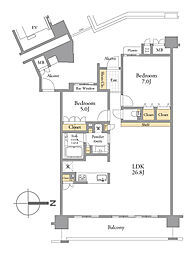 東京ベイリベロシティ 2LDKの間取図画像