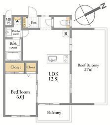 エクレール吉祥寺 1LDKの間取図画像
