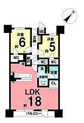レーベン葵常磐町CAPITALTOWER 2LDKの間取図画像