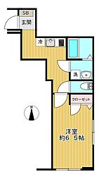 フロレスタ田園調布 1Kの間取図画像