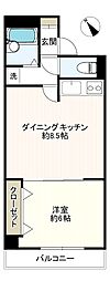 久米川プラネット 1DKの間取図画像