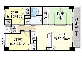 メゾンドール藤が丘  ｜ 大阪府吹田市藤が丘町18番1号（賃貸マンション3LDK・4階・65.56㎡） その2