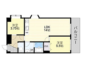 メゾン千里中央  ｜ 大阪府豊中市上新田２丁目（賃貸マンション2LDK・1階・55.00㎡） その2