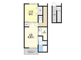 BRANCOSTA　SQUARE  ｜ 大阪府豊中市庄内幸町３丁目（賃貸テラスハウス1LDK・2階・41.23㎡） その2