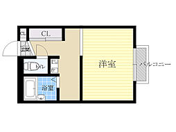 メリッサ 1階1Kの間取り