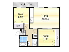 箕面粟生第二住宅12号棟  ｜ 大阪府箕面市粟生間谷西４丁目（賃貸マンション2LDK・5階・46.47㎡） その2