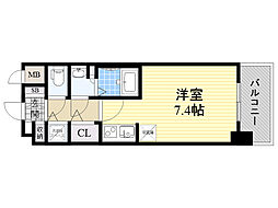 コンフォリア江坂広芝町 3階ワンルームの間取り