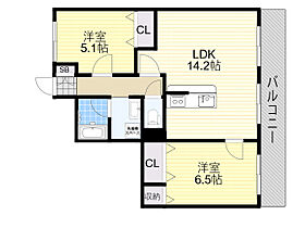 テラジハイツ1号館  ｜ 大阪府豊中市寺内２丁目（賃貸マンション2LDK・2階・56.92㎡） その2