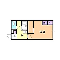 レオパレスダイヤハウス2 1Kの間取図画像