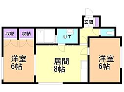 ノースランド発寒中央 2DKの間取図画像