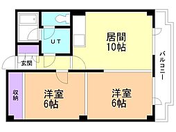 コージーホームズ65 2LDKの間取図画像