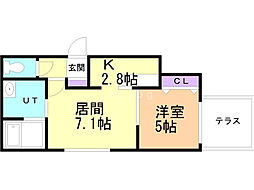 S.field手稲本町 1LDKの間取図画像
