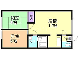 宮の沢3・5ハイツ 2LDKの間取図画像