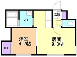プレミール 1LDKの間取図画像