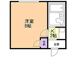 ピアコート前田 1Kの間取図画像
