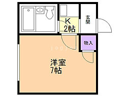ピアコート前田 1Kの間取図画像
