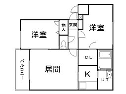 ピノロッソ 2LDKの間取図画像