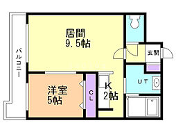 コンフォート琴似 1LDKの間取図画像