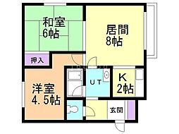 セピア発寒中央公園 2LDKの間取図画像