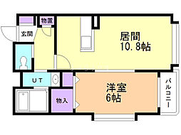 エアリーズ・ヒルズ 1LDKの間取図画像