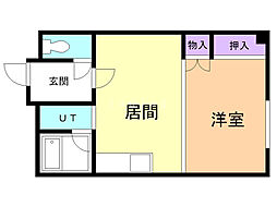 ニーズビル・シマ 1DKの間取図画像