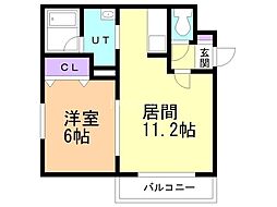 フィオーレ発寒2 1LDKの間取図画像