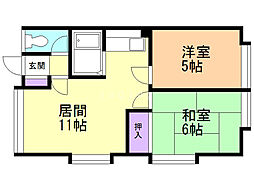 ハイツ香 2LDKの間取図画像