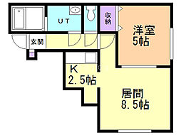 モンレーヴ7 1LDKの間取図画像