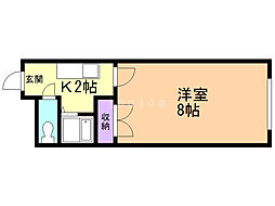サンローム 1Kの間取図画像