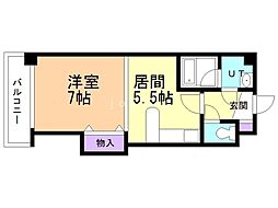 コンパス琴似 1DKの間取図画像